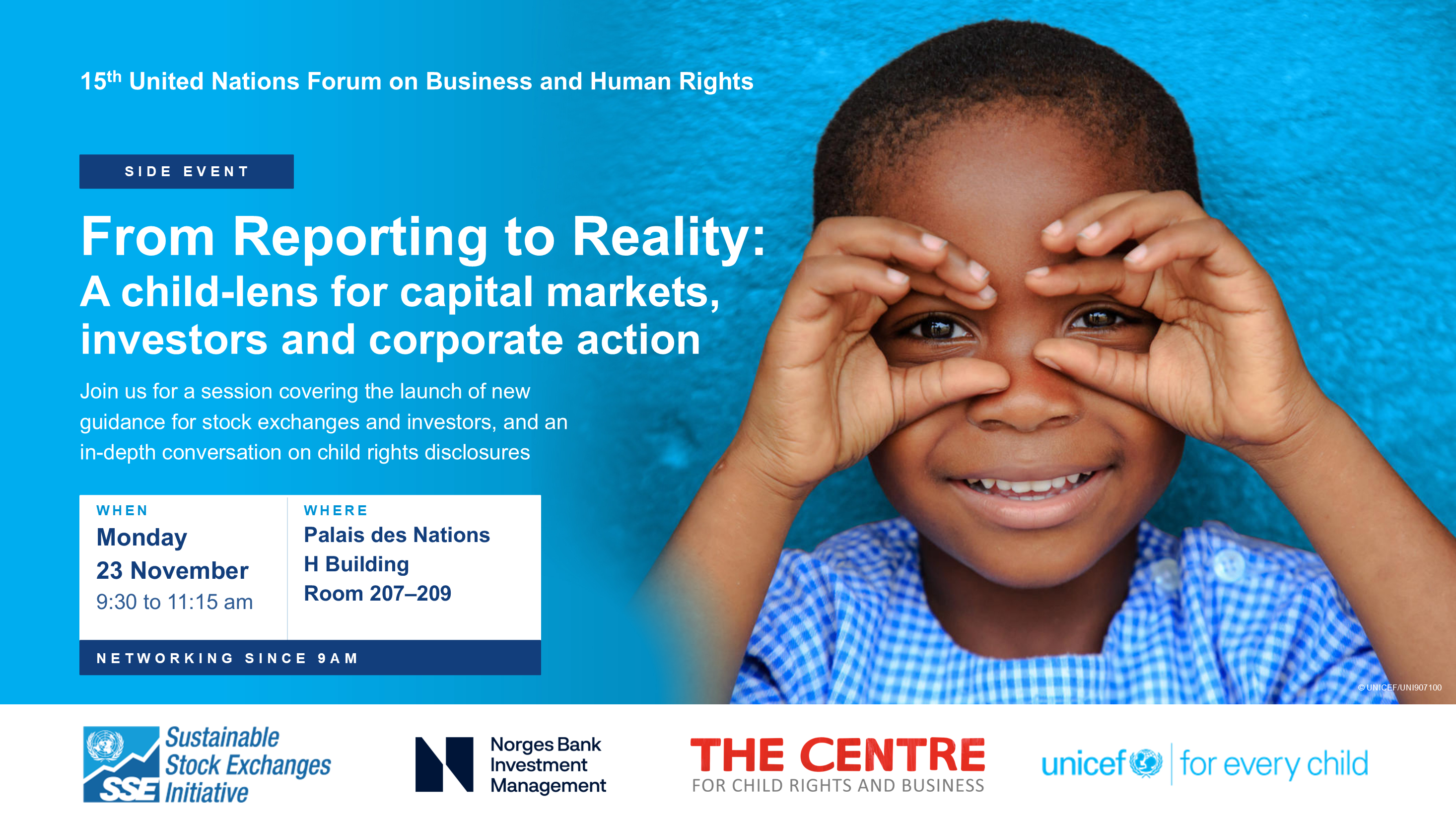 Side Session on Putting Children into Investment Decisions and Corporate Action at UNFBHR in Geneva | Nov 23
